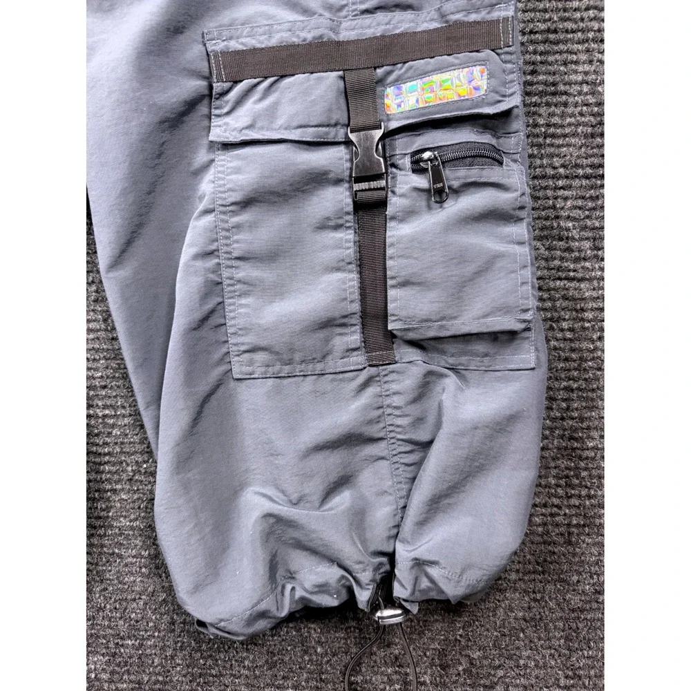 Flower of Life by Pleiadian Grey Nylon Convertible Cargo Pants Shorts Mens XL